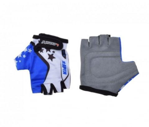 Echipamente - Manusi ciclisti copii, culoare alb/albastru, marime XS