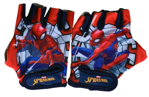 Echipamente - Manusi ciclisti copii SpiderMan, culoare rosu/albastru