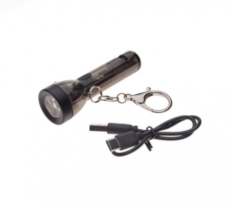 Articole camping - Mini-Lanterna LED de mana/chei, cu magnet, baterie 200mAh, reincarcare prin USB-C, IPX4, 7 moduri de iluminare, 2.7x8.3mm