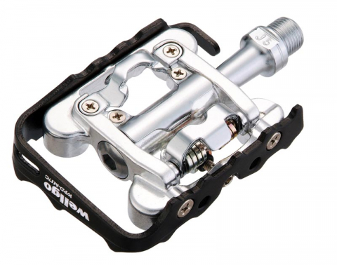 Transmisie & Accesorii - Pedale Wellgo Dual, SPD, aluminiu