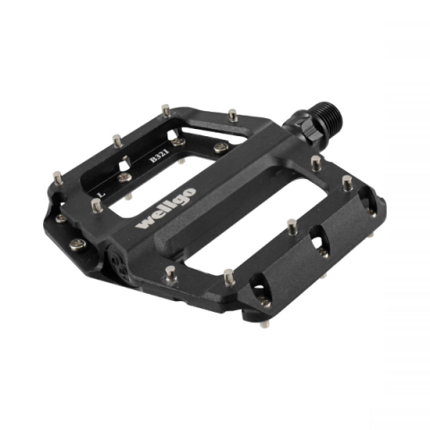 Transmisie & Accesorii - Pedale Wellgo New Gripper, aluminiu, culoare negru