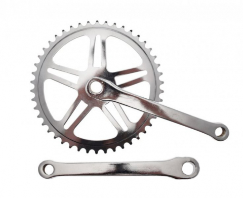 Transmisie & Accesorii - Pedalier biciclete din otel, lungime brat 170mm, 1 viteza, 46z, otel