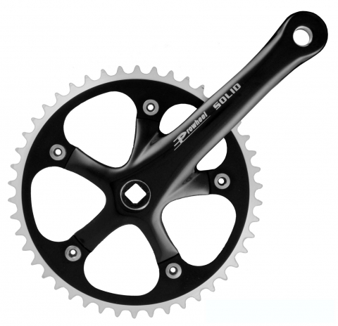 Transmisie & Accesorii - Pedalier Prowheel, 46T 3/32, brat 165mm, aluminiu, culoare negru, ax patrat