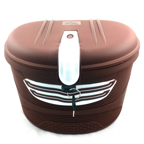 Portbagaj inchis "Click", prindere fata pipa ghidon, culoare maro [1]