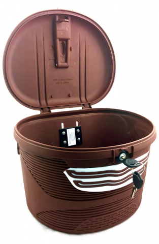 Portbagaj inchis "Click", prindere fata pipa ghidon, culoare maro [2]