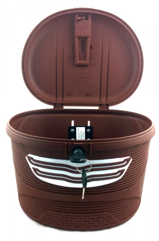 Portbagaj inchis "Click", prindere fata pipa ghidon, culoare maro [3]