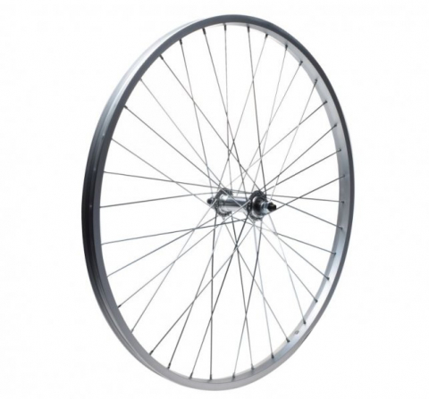 Roată Față - Roata fata bicicleta dubla din aluminiu 28", culoare argintiu