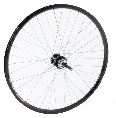 Roți-Accesorii - Roata fata dubla, 26x1.75 din aluminiu, culoare negru, frana disc