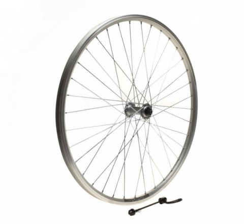 Roată Față - Roata fata dubla bicicleta 28", quick release, Skorpion, culoare argintiu