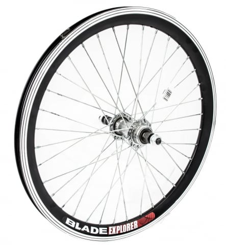 Roți-Accesorii - Roata spate dubla, 20x1.5-1.75 din aluminiu, culoare negru