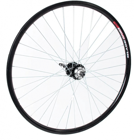 Roți-Accesorii - Roata spate dubla, 26x1.75 din aluminiu, culoare negru, pentru frana disc