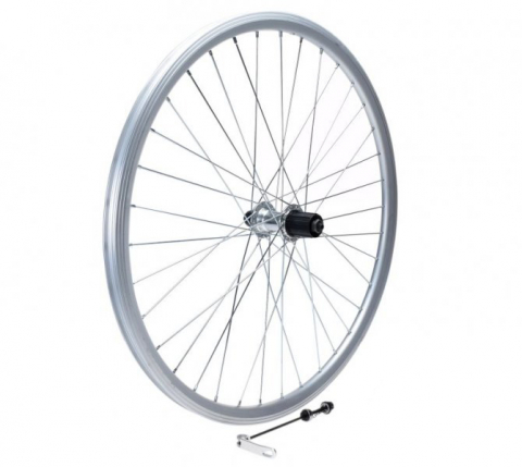 Roți-Accesorii - Roata spate dubla 28 T Atb, argintie