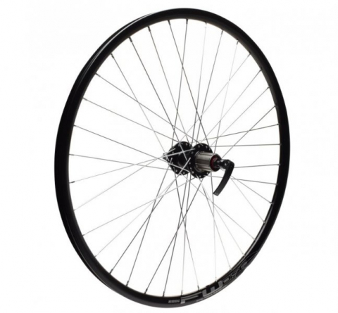 Roți-Accesorii - Roata spate dubla bicicleta 27.5", quick release, caseta 8/9 viteze, pentru frana disc, culoare negru