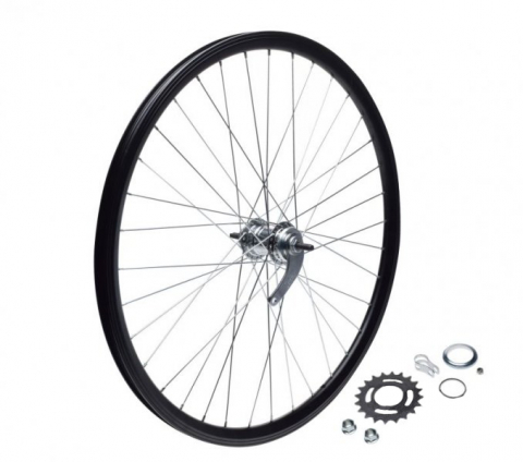 Roți-Accesorii - Roata spate dubla bicicleta 28", frana in butuc, Torpedo, culoare negru