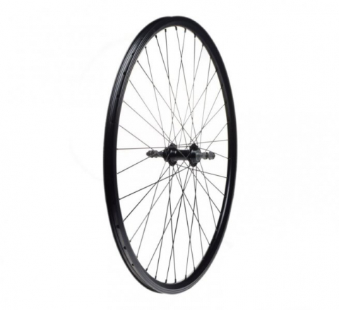 Roată Spate - Roata spate dubla bicicleta 28",pe filet, pentru frana pe janta, culoare negru