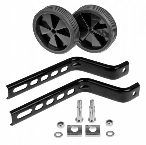 Roți Ajutătoare - Set roti ajutatoare pentru bicicletele de copii 12"-20", culoare negru
