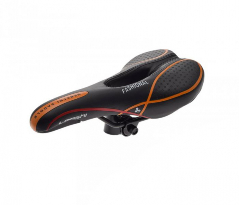 Suspensie-Cadru - Sa bicicleta de oras, Leoshi, culoare negru/portocaliu, cu gaura pentru aerisire