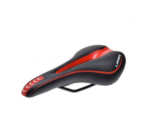 Suspensie-Cadru - Sa bicicleta, Leoshi, culoare negru/rosu, cu gaura ventilatie