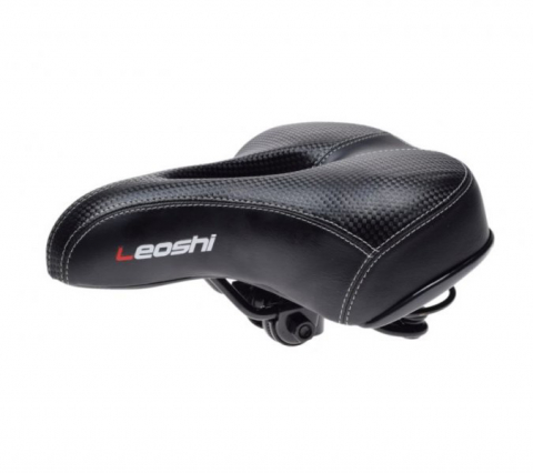 Suspensie-Cadru - Sa cu arcuri bicicleta city, cu gaura de ventilatie, Leoshi, culoare negru
