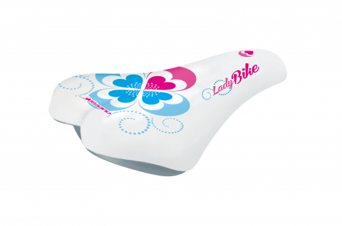 Suspensie-Cadru - Sa Selle Bassano Lady Bike, 220x155mm, culoare alb/roz