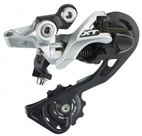 Sistem Schimbare Viteze - Schimbator spate Shimano Deore XT RD-M781-GS, 10 viteze, Top-Normal, Shadow, prindere directa (Compatibil Direct Mount), culoare argintiu