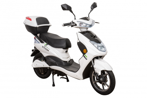 Vehicule Electrice - Scuter electric ZT-27 Warrior, culoare alb, cu motor 900W, acumulator 48V, 20 Ah, autonomie 45km, Premium