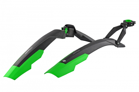 Accesorii-Design-Ornament - Set 2 aparatori roti biciclete, Simpla ADHD SDL lungi 27.5 "-29", culoare negru/verde