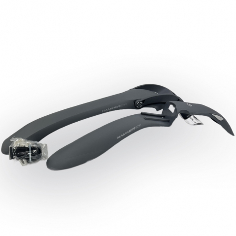 Set 2 aparatori roti biciclete, Simpla Hammer SDE, plastic, fata si spate, culoare gri [2]