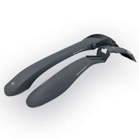 Aripi - Set 2 aparatori roti biciclete, Simpla Hammer SDE, plastic, fata si spate, culoare gri