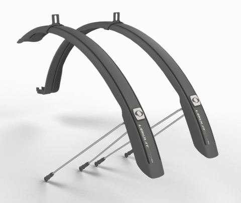 Accesorii-Design-Ornament - Set 2 aparatori roti biciclete, Simpla UBIQUIT 45 LONG 28", culoare negru/titan