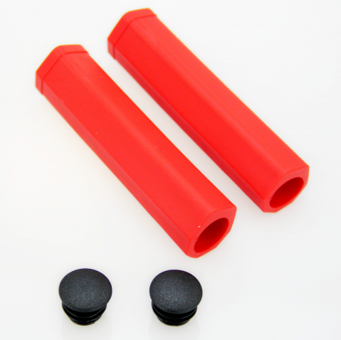 Set 2 mansoane bicicleta Jet G-135, culoare rosu [0]