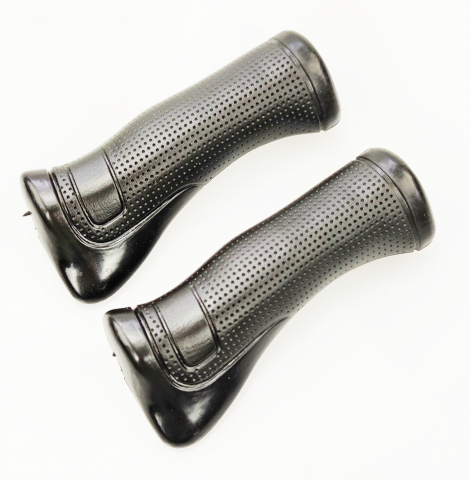 Accesorii-Design-Ornament - Set 2 mansoane biciclete KRIS Ergo cu suport pentru palma, PVC, 120mm, culoare negru