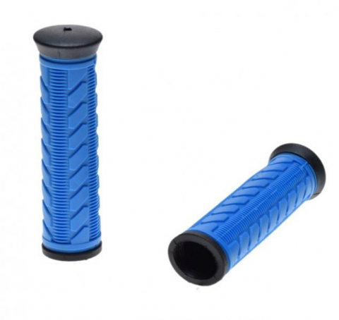 Mansoane - Set 2 mansoane biciclete, material Kraton/Gel, lungime 120 mm, greutate 81 g, culoare albastru/negru