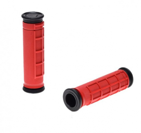 Accesorii-Design-Ornament - Set 2 mansoane biciclete, material Kraton/Gel, lungime 120 mm, greutate 92g, culoare rosu/negru