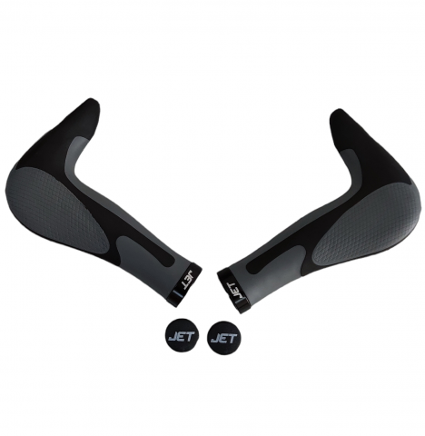 Accesorii-Design-Ornament - Set 2 mansoane ergonomice cu blocaj, pentru biciclete Jet G-205, culoare negru/gri