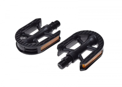 Transmisie & Accesorii - Set 2 pedale copii Wellgo din plastic pentru bicicleta, filet 1/2, culoare negru