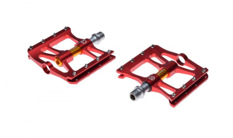 Transmisie & Accesorii - Set 2 pedale din aluminiu, filet 9/16, culoare rosu