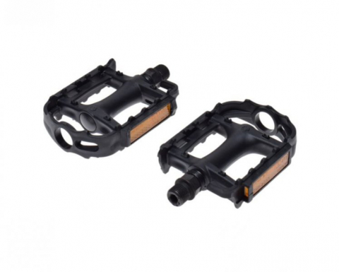 Transmisie & Accesorii - Set 2 pedale Wellgo din plastic, pentru bicicleta, filet 9/16, culoare negru
