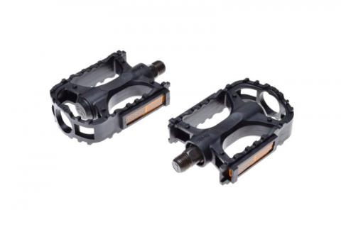 Pedale - Set 2 pedale Wellgo din plastic pentru bicicleta, filet 9/16, culoare negru