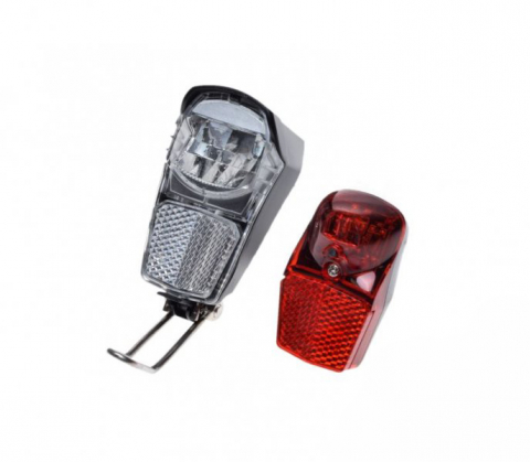 Set Far+Stop - Set 2 piese far si stop pentru biciclete, inclus baterii