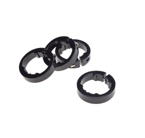 Diverse Accesorii - Set 4 inele fixare mansoane biciclete, culoare negru, din aluminiu