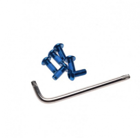 Sistem Frânare - Set 6 suruburi disc frana biciclete, Unex, culoare albastru
