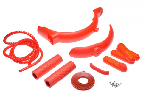 Piese vehicule electrice - Set accesorii trotineta electrica Xiaomi M365/Pro, culoare rosu
