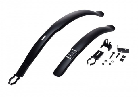 Aripi - Set aparatoari noroi WM, fata+spate plastic, roata 24"-28", culoare negru