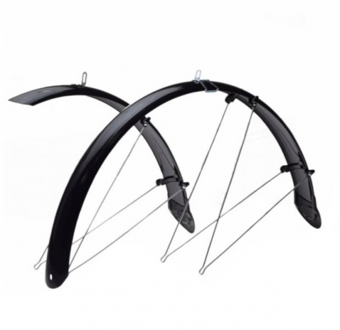 Aripi - Set aparatori noroi fata/spate bicicleta 26", latime 53 mm, culoare negru, material PVC