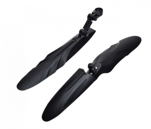 Aripi - Set aparatori noroi fata+spate, pentru biciclete cu amortizoare, roata 24 - 28 inch, culoare negru