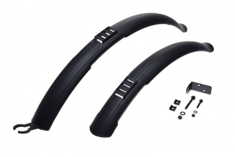 Aripi - Set aparatori noroi fata+spate plastic, roata 24"-26", culoare negru
