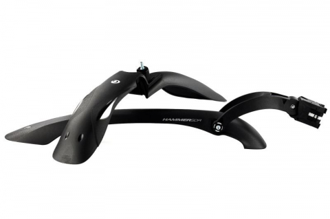 Aripi - Set aparatori noroi fata+spate plastic, roata 24"-29", culoare negru/alb