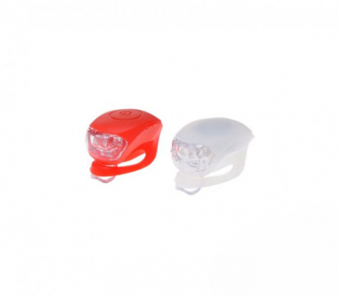 Set Far+Stop - Set far si stop licurici din silicon, culoare alb/rosu