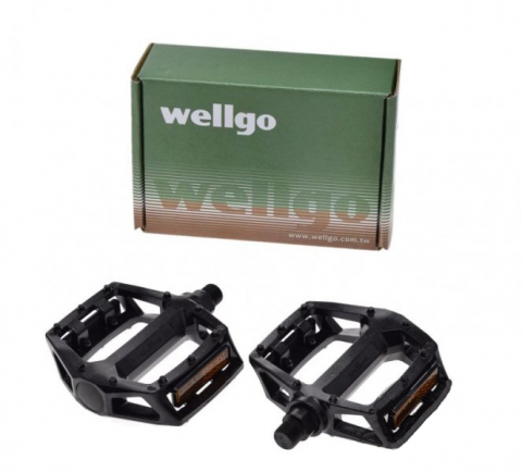 Transmisie & Accesorii - Set pedale plastic Wellgo, filet 9/16, culoare negru